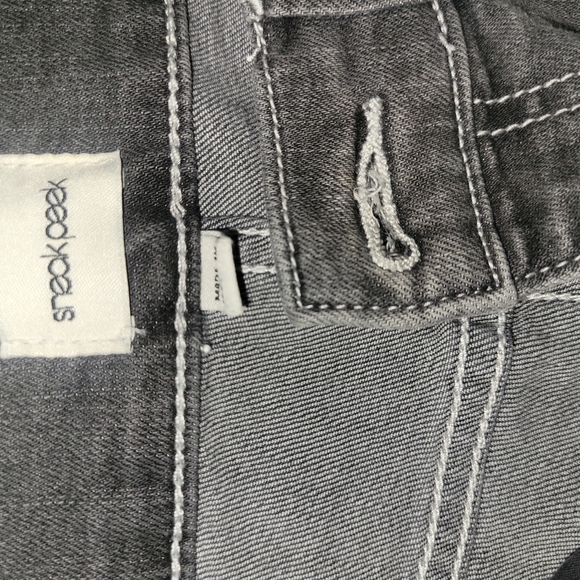 Sneak Peek Gray Straight Leg Pants with Distressed Details - Picture 3 of 3